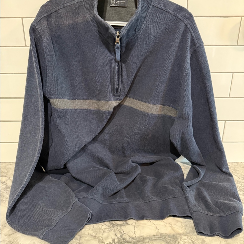 Arrow Men's Navy Zip-Up Sweater